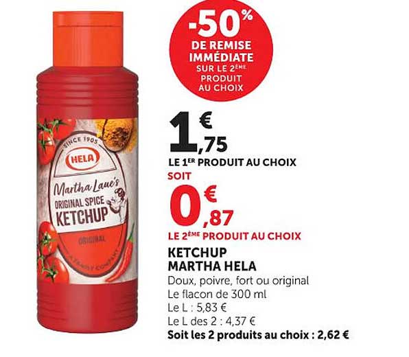 -50% DE REMISE IMMÉDIATE SUR LE 2È PRODUIT AU CHOIX