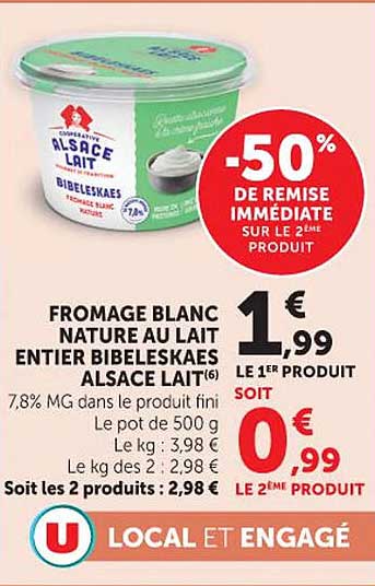 -50% DE REMISE IMMÉDIATE SUR LE 2ÈME PRODUIT