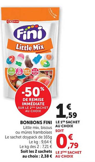 -50% DE REMISE IMMÉDIATE SUR LE 2ÈME SACHET AU CHOIX