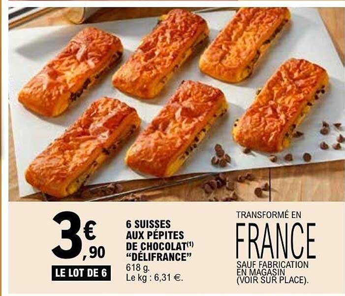 6 SUISSES AUX PÉPITES DE CHOCOLAT(1) “DELIFRANCE”