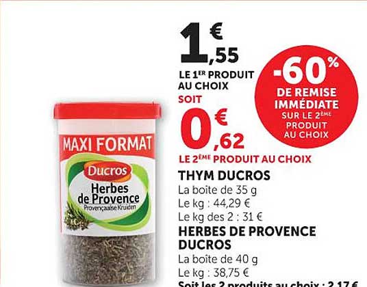 -60% DE REMISE IMMÉDIATE SUR LE 2ÈME PRODUIT AU CHOIX