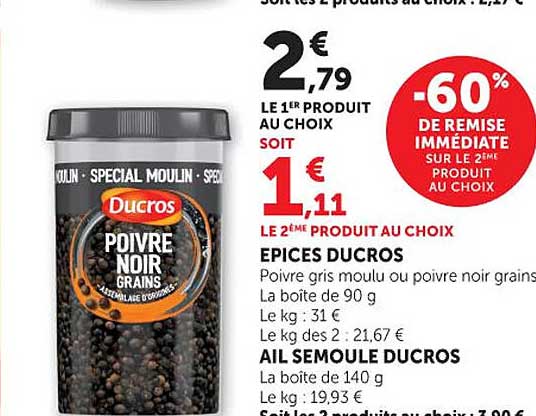 -60% DE REMISE IMMEDIATE SUR LE 2EME PRODUIT AU CHOIX
