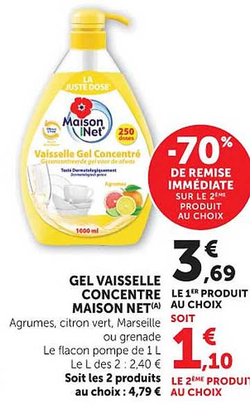 -70% DE REMISE IMMÉDIATE SUR LE 2ÈME PRODUIT AU CHOIX