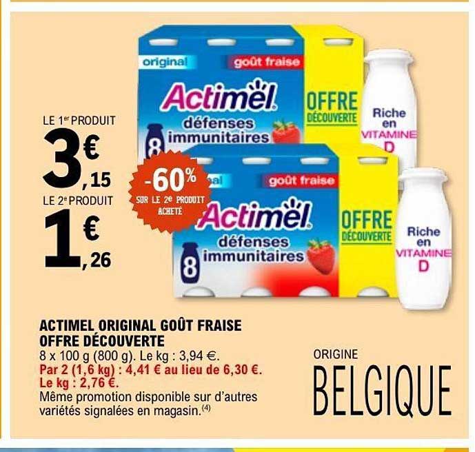 ACTIMEL ORIGINAL GOÛT FRAISE OFFRE DÉCOUVERTE