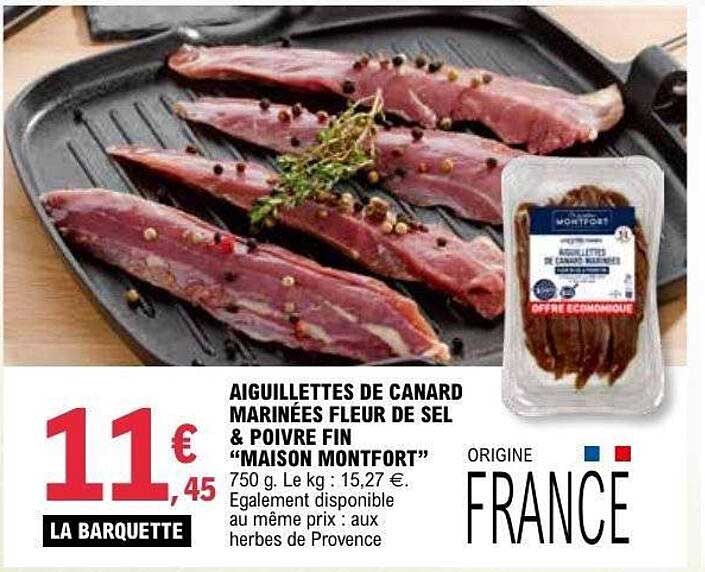 AIGUILLETTES DE CANARD MARINÉES FLEUR DE SEL & POIVRE FIN “MAISON MONTFORT”