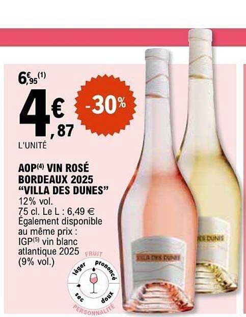 AOP VIN ROSÉ BORDEAUX 2025 “VILLA DES DUNES”