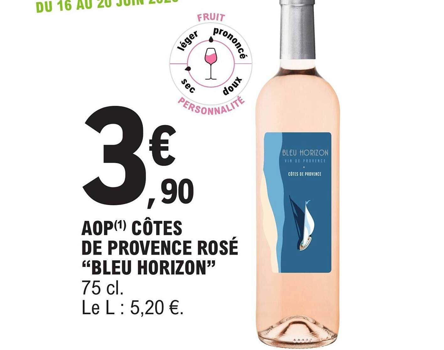 AOP(1) CÔTES DE PROVENCE ROSÉ “BLEU HORIZON” 75 cl.