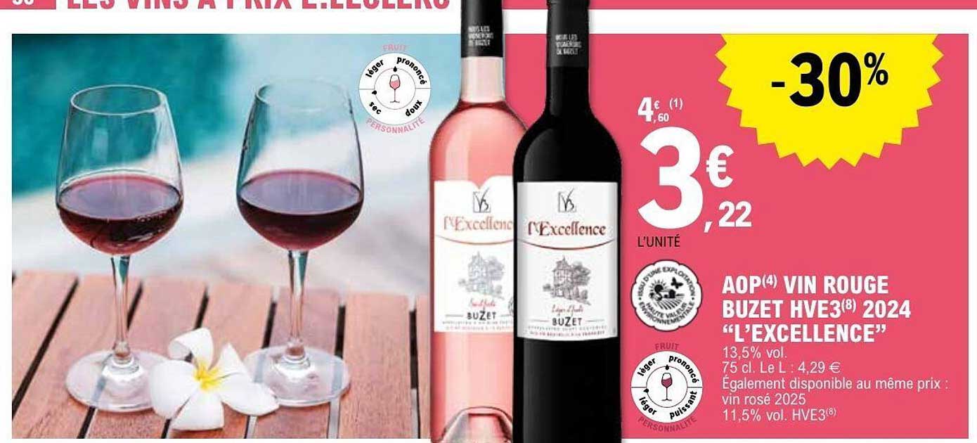 AOP(4) VIN ROUGE BUZET HVE3(8) 2024 “L’EXCELLENCE”