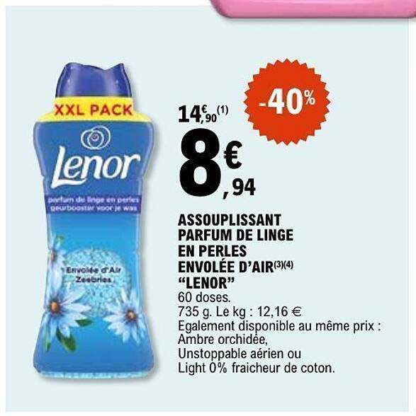 ASSOUPLISSANT PARFUM DE LINGE EN PERLES ENVOLÉE D’AIR LENOR