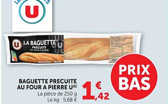 BAGUETTE PRECUITE AU FOUR A PIERRE