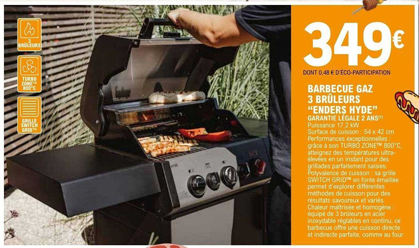 BARBECUE GAZ 3 BRÛLEURS “ENDERS HYDE”