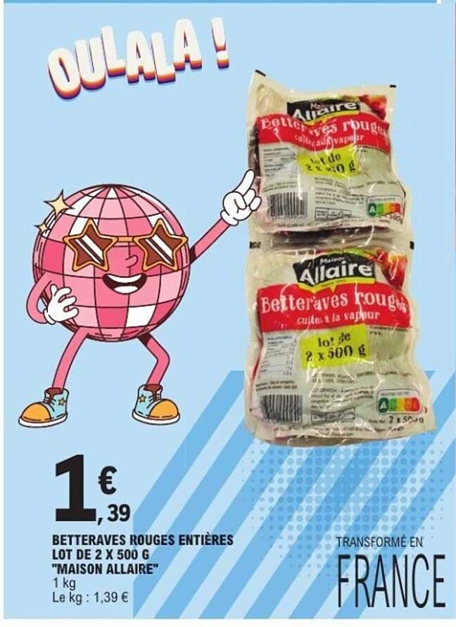 BETTERAVES ROUGES ENTIÈRES LOT DE 2 X 500 G "MAISON ALLAIRE"