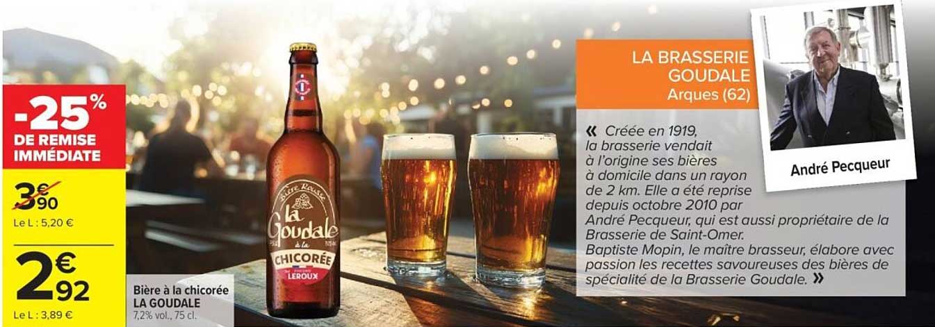 Bière à la chicorée LA GOUDALE 7,2% vol. 75 cl