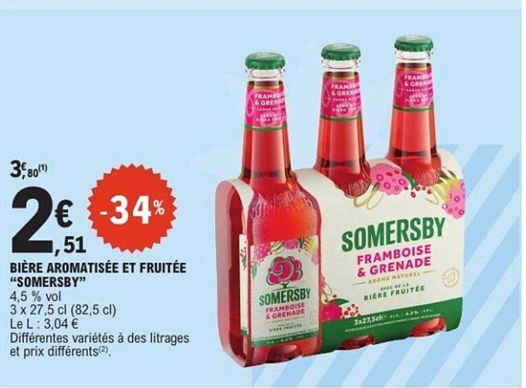 BIÈRE AROMATISÉE ET FRUITÉE “SOMERSBY”