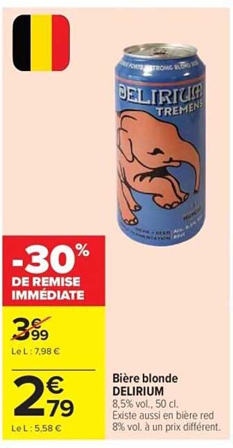 Bière blonde DELIRIUM 8,5% vol. 50 cl