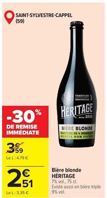 Bière blonde HÉRITAGE