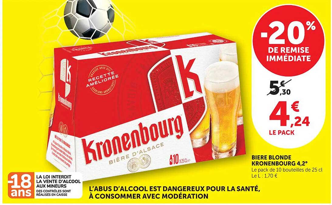 BIERE BLONDE KRONENBOURG 4.2°