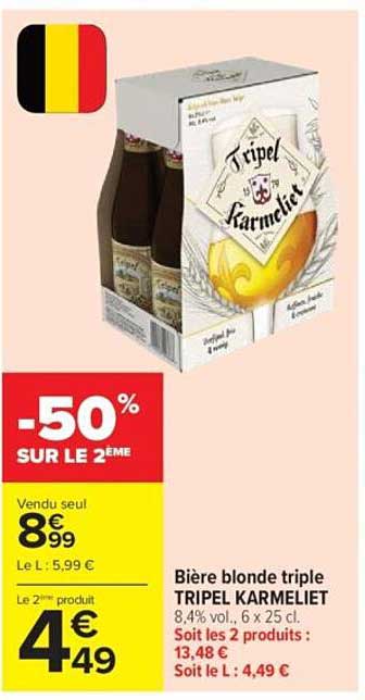 Bière blonde triple TRIPEL KARMELIET