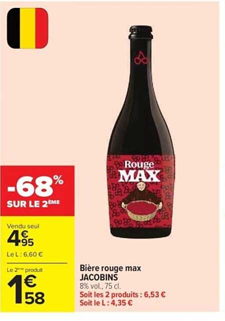 Bière rouge max JACOBINS