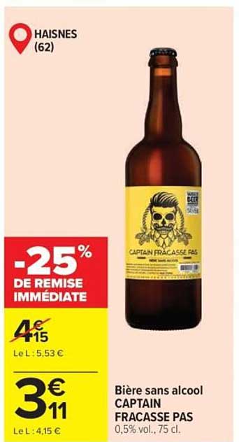 Bière sans alcool CAPTAIN FRACASSE PAS