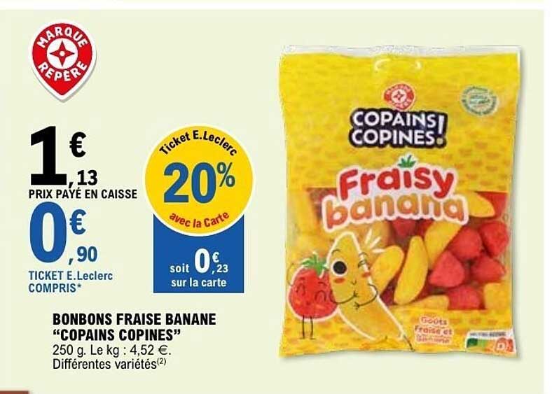 BONBONS FRAISE BANANE “COPAINS COPINES”