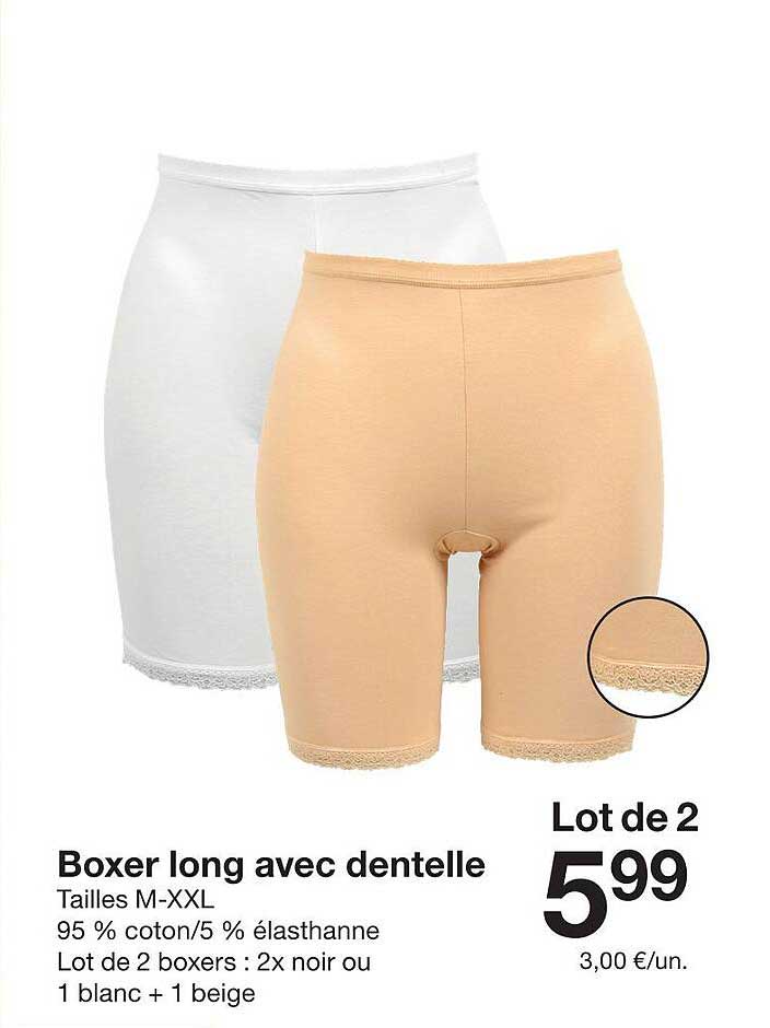 Boxer long avec dentelle