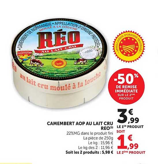 CAMEMBERT AOP AU LAIT CRU REO