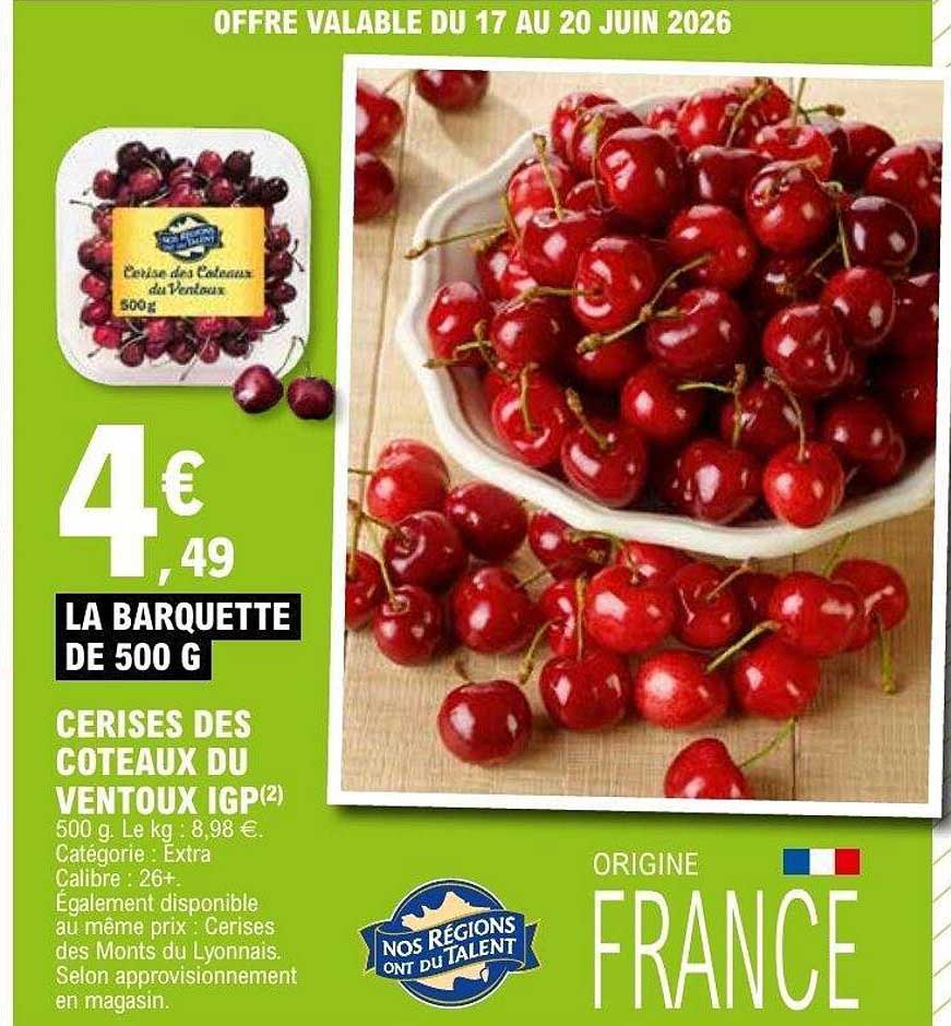 CERISES DES COTEAUX DU VENTOUX IGP