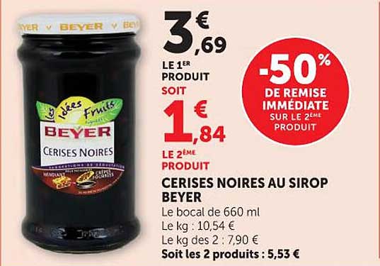 CERISES NOIRES AU SIROP BEYER