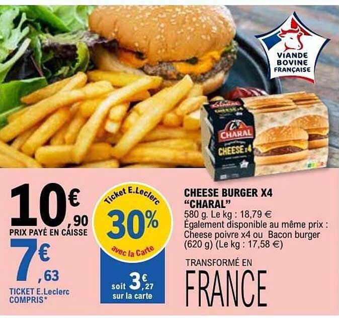 CHEESE BURGER X4 "CHARAL"