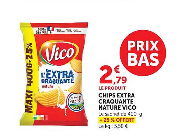 CHIPS EXTRA CRAQUANTE NATURE VICO