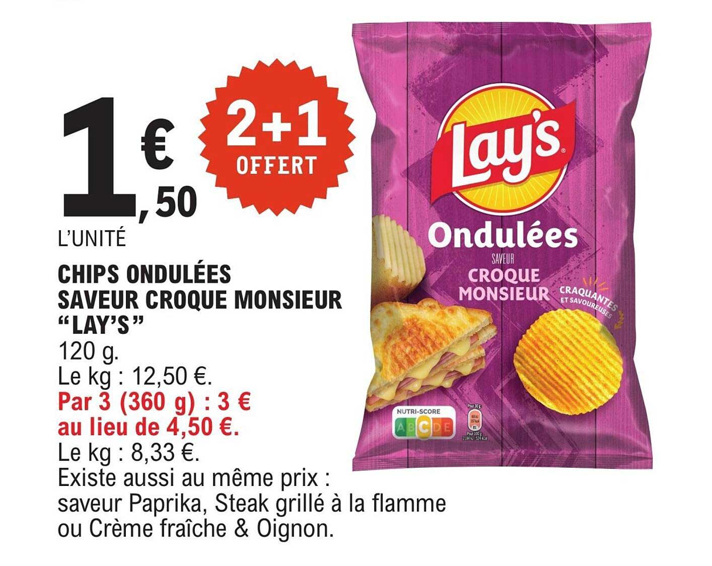 CHIPS ONDULÉES SAVEUR CROQUE MONSIEUR “LAY’S”