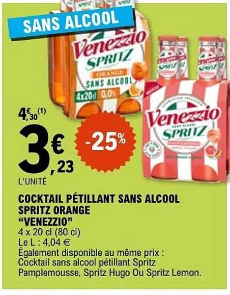 COCKTAIL PÉTILLANT SANS ALCOOL SPRITZ ORANGE “VENEZZIO”