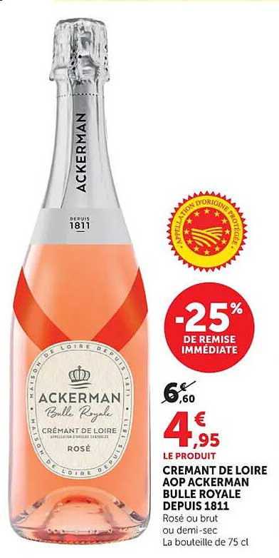 CREMANT DE LOIRE AOP ACKERMAN BULLE ROYALE DEPUIS 1811