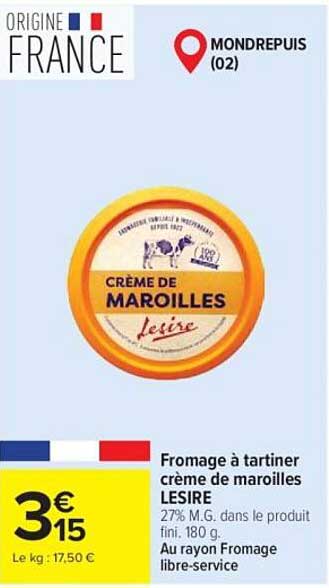 Crème de maroilles LESIRE