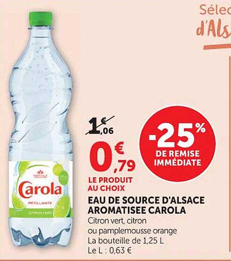 EAU DE SOURCE D'ALSACE AROMATISEE CAROLA