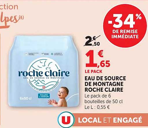Eau de source de montagne Roche Claire