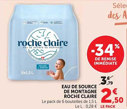 EAU DE SOURCE DE MONTAGNE ROCHE CLAIRE