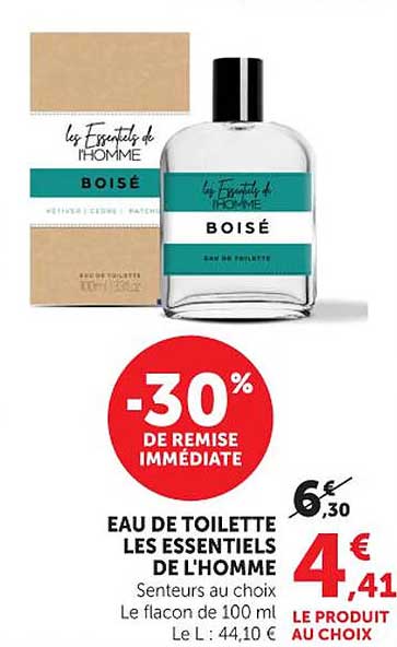EAU DE TOILETTE LES ESSENTIELS DE L'HOMME
