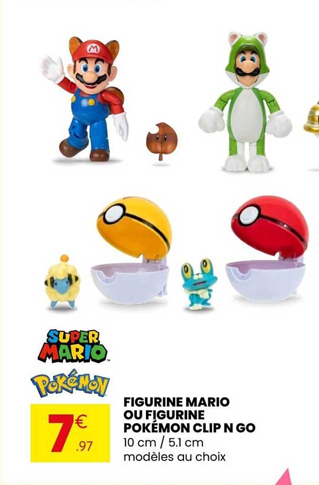 FIGURINE MARIO OU FIGURINE POKÉMON CLIP N GO