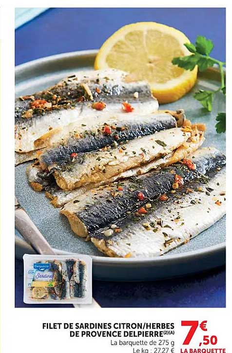 FILET DE SARDINES CITRON/HERBES DE PROVENCE DELPIERRE(2)A