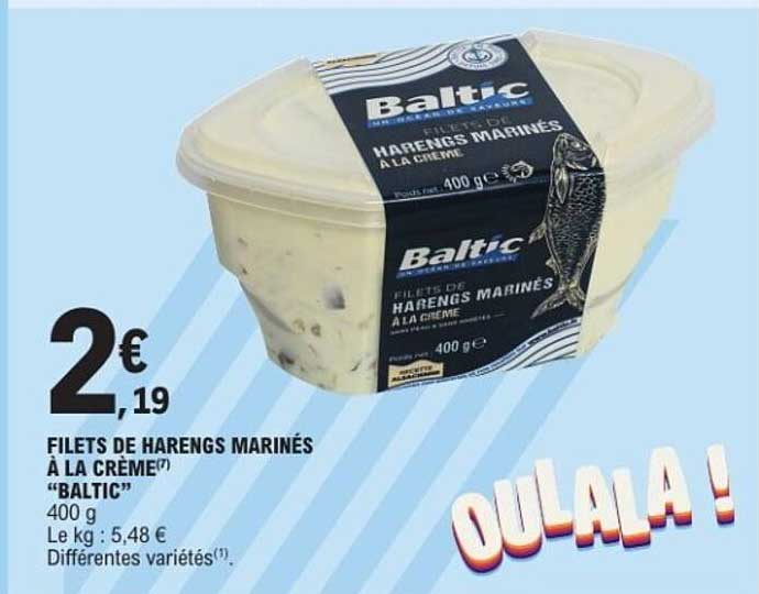 FILETS DE HARENGS MARINÉS À LA CRÈME(7) “BALTIC” 400 g