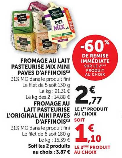 FROMAGE AU LAIT PASTEURISÉ MIX MINI PAVES D'AFFINOIS(1)