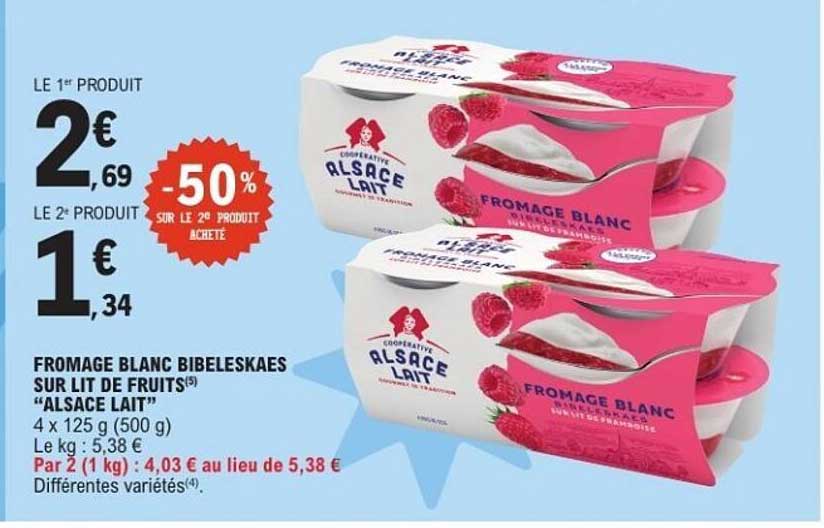FROMAGE BLANC BIBELESKAES SUR LIT DE FRUITS(5) “ALSACE LAIT”