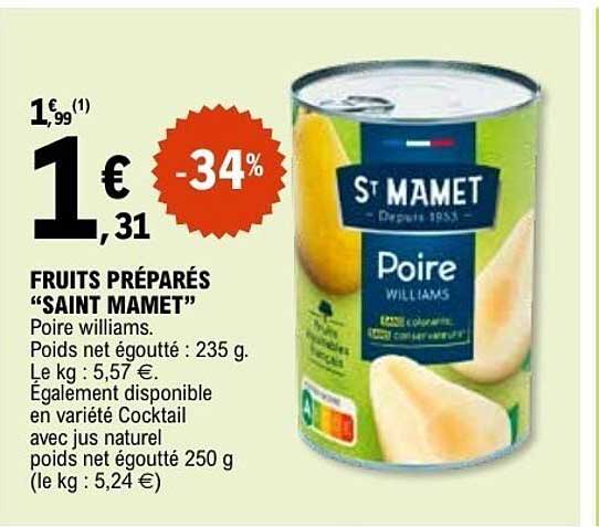 FRUITS PRÉPARÉS “SAINT MAMET”