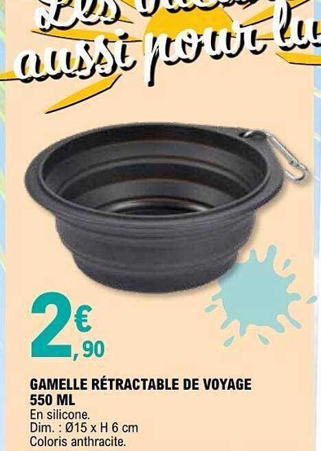 GAMELLE RÉTRACTABLE DE VOYAGE 550 ML