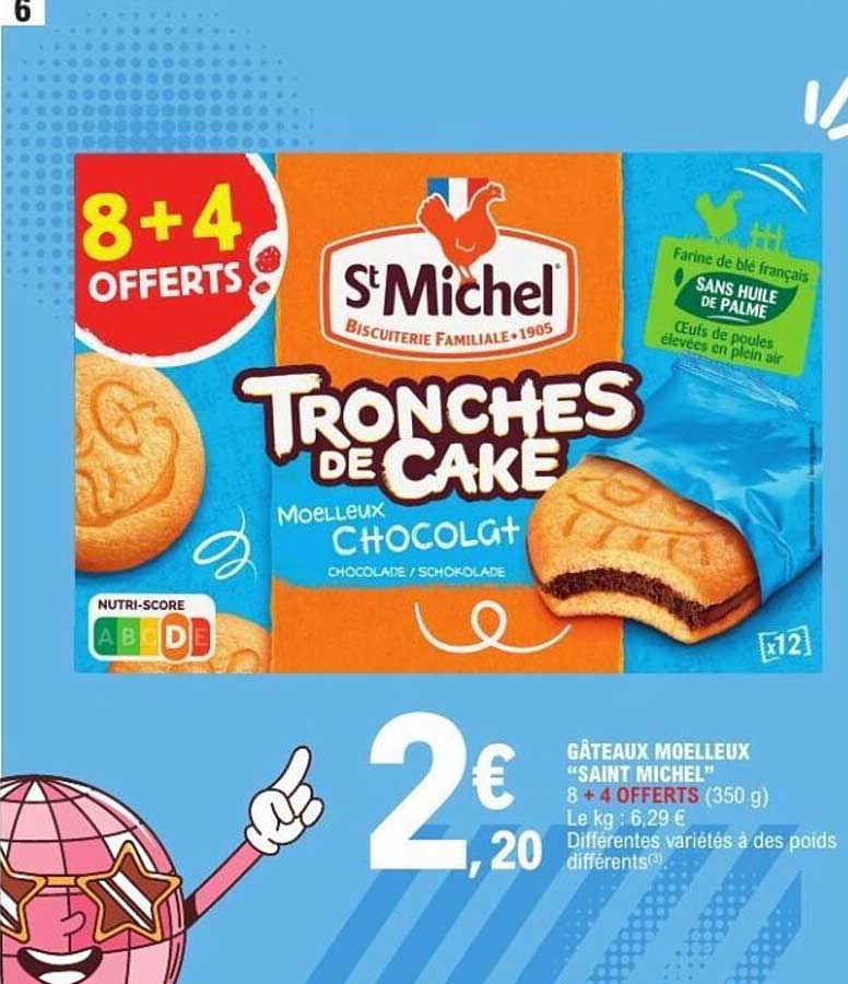 GÂTEAUX MOELLEUX "SAINT MICHEL" 8 + 4 OFFERTS (350 g)