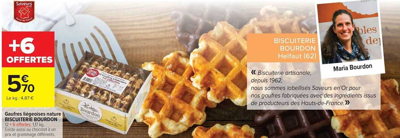 Gaufres liégeoises nature BISCUITERIE BOURDON