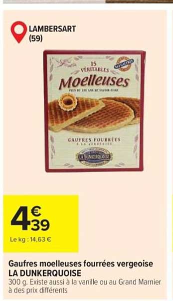 Gaufres moelleuses fourrées vergeoise LA DUNKERQUOISE