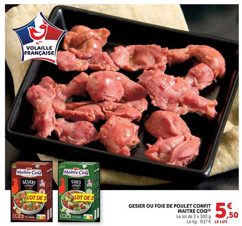 GESIER OU FOIE DE POULET CONFIT MAITRE COQ